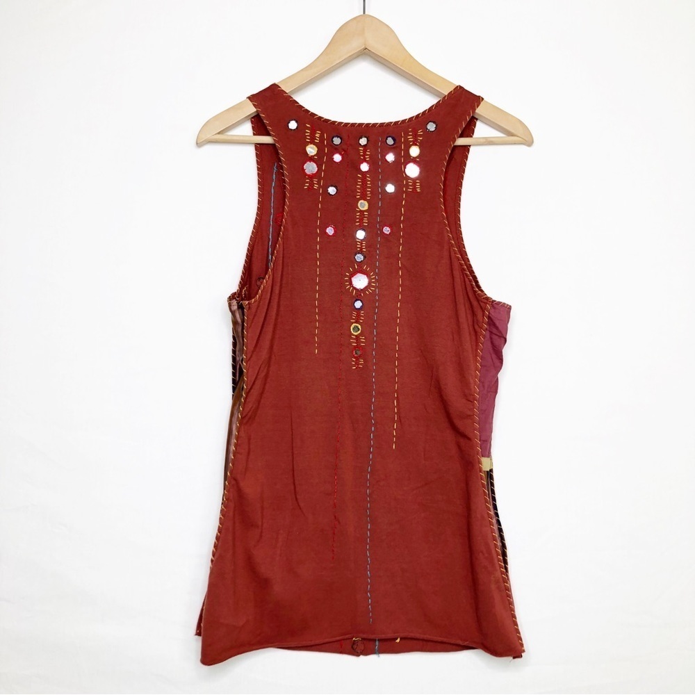 A Common Thread Boho Embroidered Embellished Tank… - image 2